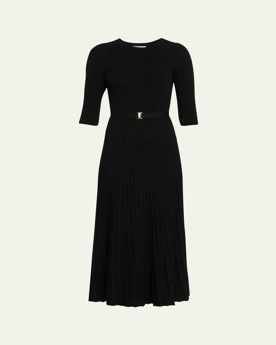 Elthea Knit Belted Midi Dress